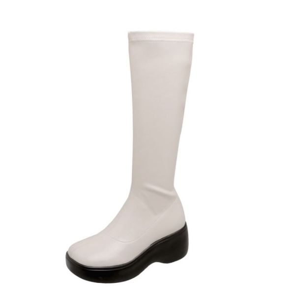 

new women long boots real leather thick bottom ladies winter shoes fashion knee high boots woman footwear size 34-39, Black