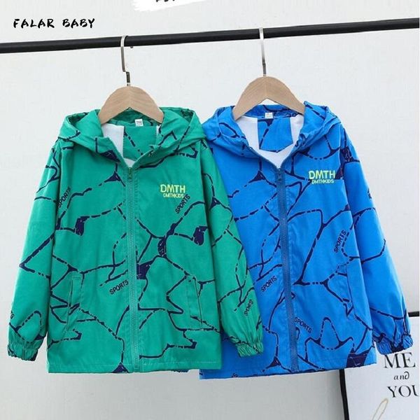 

spring kids clothes coat for boys 2021 children's outwear color contrast assault hooded windproof waterproof windbreaker jackets, Blue;gray
