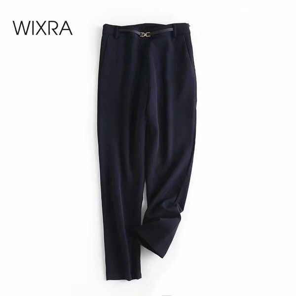 

women's pants & capris wixra long harem womens basic bottoms stylish all match high waist korean solid trousers spring autumn, Black;white