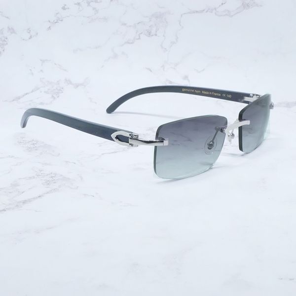 

buffalo horn sunglasses retro rimless square luxury designer white black buffs sun glasses eyewear gafas de sol hombre
