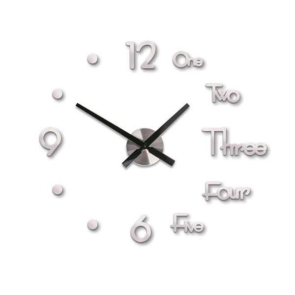 

mirror wall surface clock loudspeaker acrylic mute modern stickers decorative home living room hanging clocks ornament