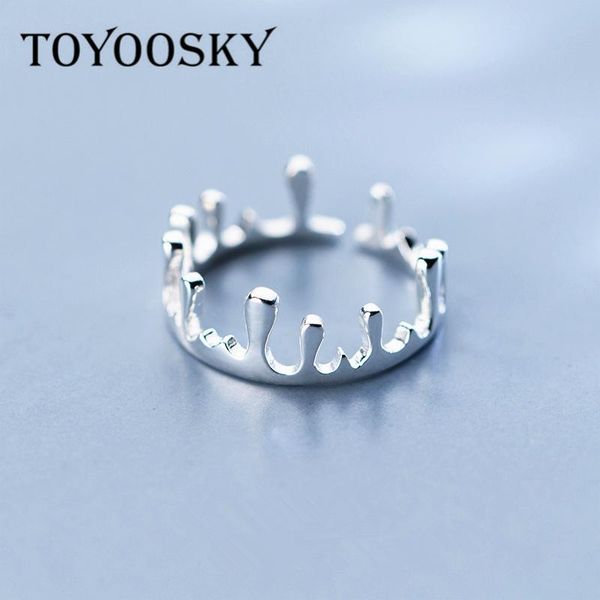 

wedding rings 2021 est personality fashion water flow magic crown open ring for women gifts 925 silver material wholesale, Slivery;golden