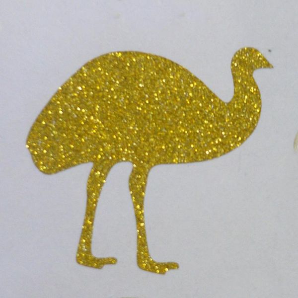 

emu gold glitter sticker label envelope seals gift wrap