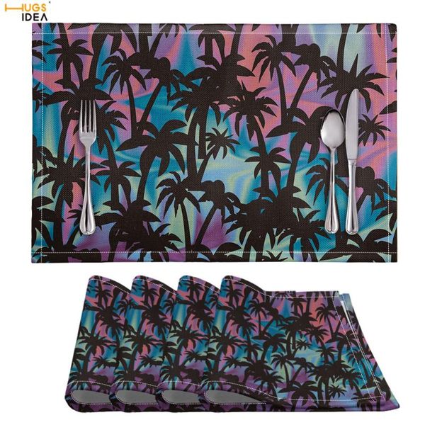 

mats & pads hugsidea plam leaves pattern placemat set for dining table home decorative party wedding customized tableware place mat padded