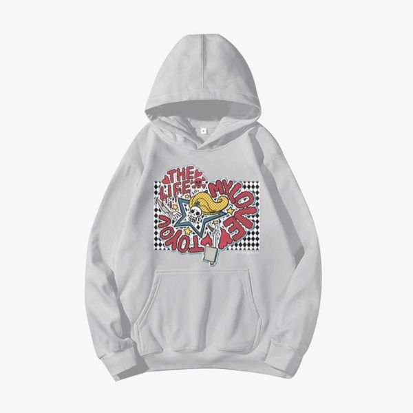 

men's hoodies & sweatshirts harajuku punk hip hop gothic retro style men hoodie oversized sweatshirt loose trendy brand student pocket, Black