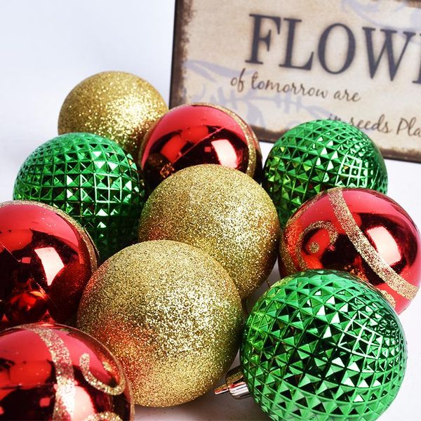 

christmas decorations ball decoration 6cm gold red green boxed pendant cabinet hanging 12 pack
