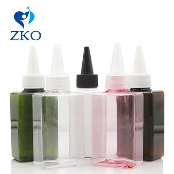 

100ml petg white/black nozzle mouth lid lotion container yorker cap refillable travel square scattered bottling storage bottles & jars