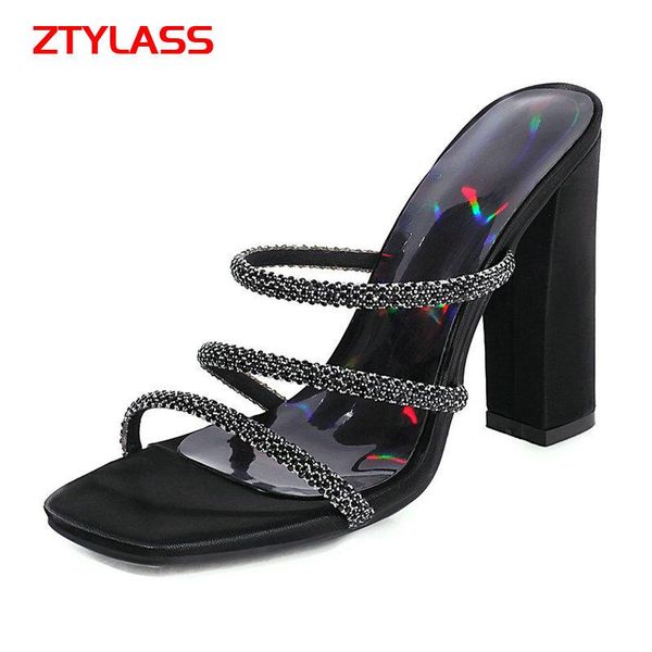 

sandals women square heel summer open toe high gladiator fashion slip on slippers dress lady shoes black beige