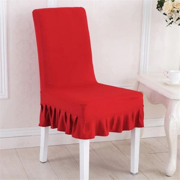 

chair covers ruffled dining stretch cover white spandex kitchen slipcover solid colors home living room banquet