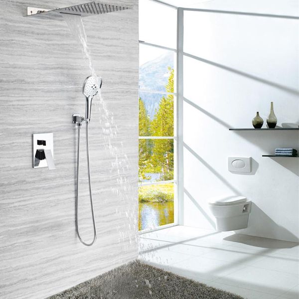 

concealed shower set bathroom system hand faucet stainless steel spray rain el style sets