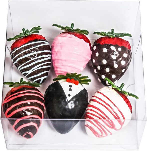 

gift wrap 4 x 2.5 inches strawberry boxes macaron packaging clear plastic for wedding party