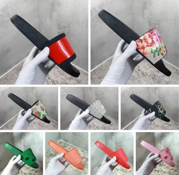 

classics sandals designer slippers slides floral brocade gear bottoms flip flops men women striped beach causal slipper size 35-46 zpy888888, Black