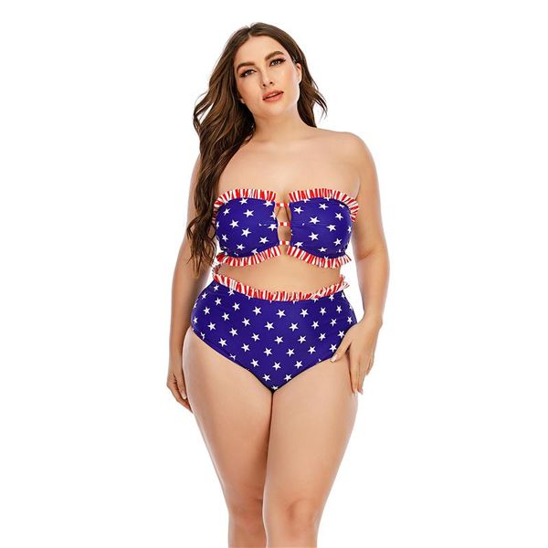 

women's swimwear 2022 high waisted plus size printed push up bra bikini mujer halter split swimsuit beachwear biquini large, White;black