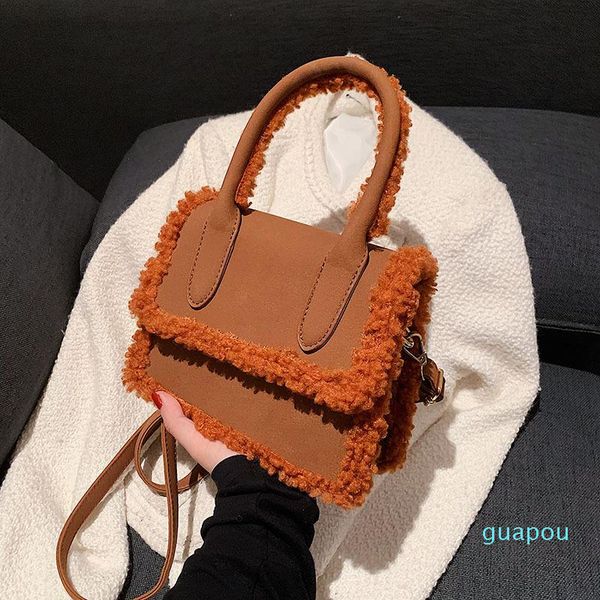 

evening bags elegant fashion lambswool canvas handbag and tote bag autumn women's luxury designer trend casual shoulder messenger