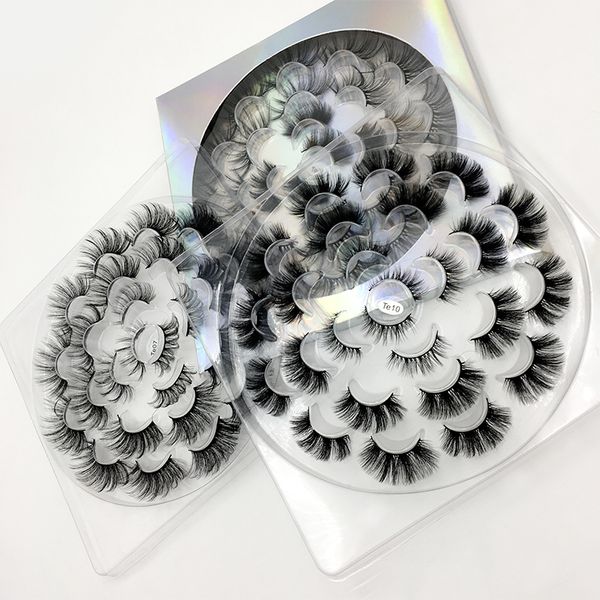 

13pairs 5d faux mink false eyelashes natural long lashes extension make up tools handmade eyelash fluffy cils for beauty