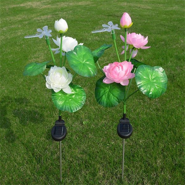 

solar lamps powerlotus flower light outdoor garden yard lawn landscape lamp luz led para exterior