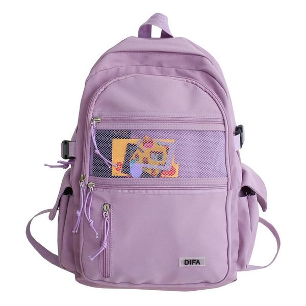 

backpack waterproof nylon women's with front mesh pocket durable casual travel rucksack schoolbag backpacks for teenage girls