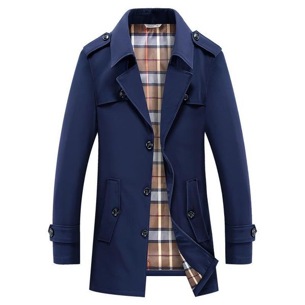 

men's trench coats men overcoat vintage long coat mens fleece warm jacket male business casual thicken solid windbreak winter outwear g, Tan;black