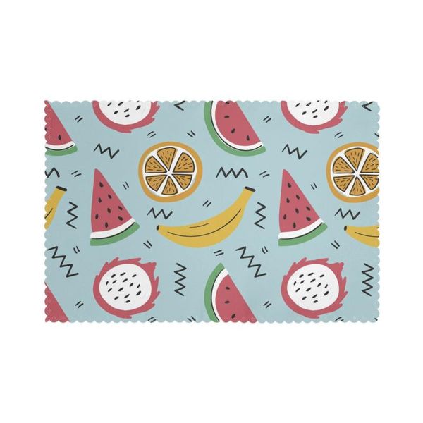 

mats & pads placemat for dining table tropical fruit heat-resistant kitchen 6 pcs accessories