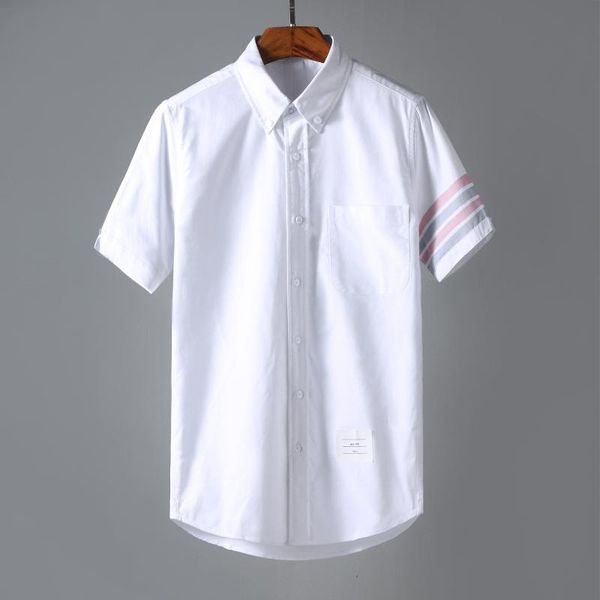 

women's blouses & shirts 2021 men shirt cotton solid striped short sleeve summer women blouse, White