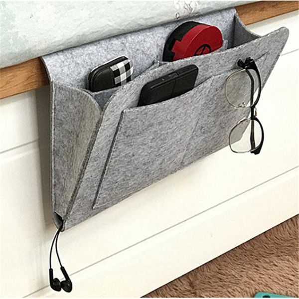 

remote control hanging caddy bedside couch storage organizer bed holder pockets sofa book boxes & bins