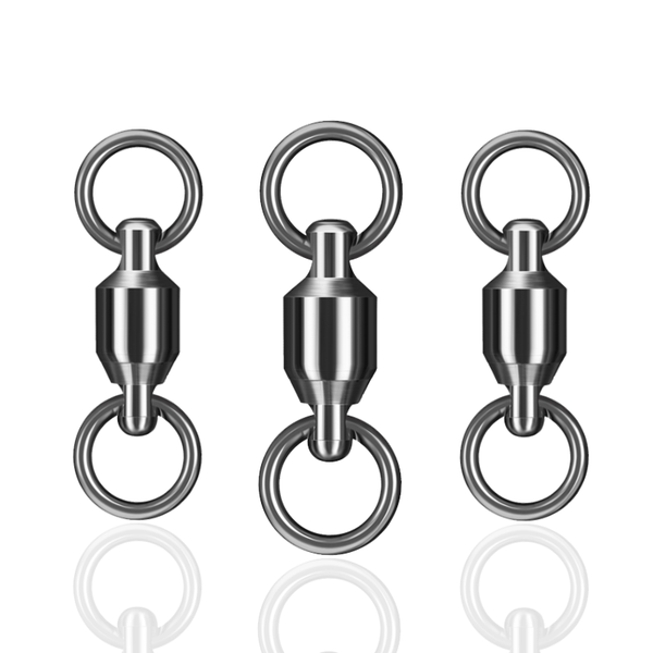 

nianshou-20/50pcs stainless steel ball bearing fishing connector high strength rolling swivel solid ring accessories hooks