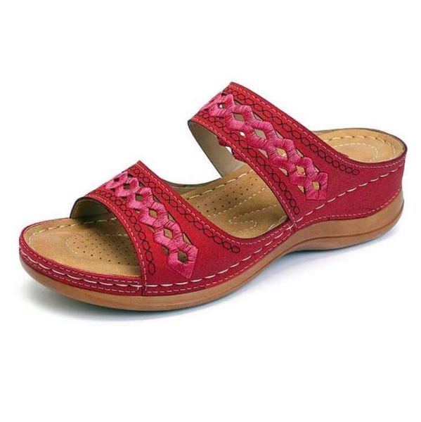 

2022 gladiator sandalias mujer sandals female wedge heels shoes women summer comfortable slip-on flat platform, Black