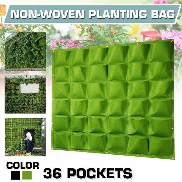 

planters & pots 36 pockets green grow bag planter wall hanging planting bags vertical garden vegetable living home supplies