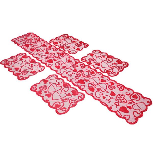 

5pcs valentine's day table runner cupid love heart place mat wedding decor #w0 window stickers