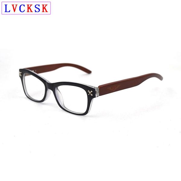 

fashion sunglasses frames vintage wooden legs transparent glasses women men myopia presbyopia optical prescription frame 3 color l3, Black