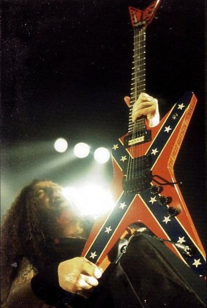 

custom electric guitar, dimebag dixie, rebel flag