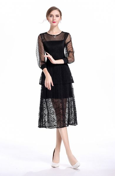 

s miyake neck-neck lantern manga dot dress stock, Black;gray