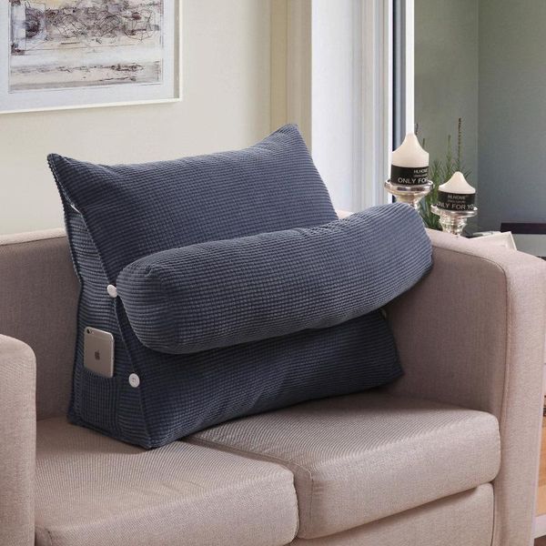 

adjustable triangle backrest corn fleece solid color sofa seat cushion pillow protector waist cushion/decorative