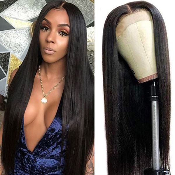

26inch brazilian150% straight in hairheat-resistant real swiss transparent lace front wigs human hair wigs baby hair for black women