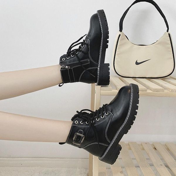 

boots 2021 fashion winter women warmth platform ankle casual booties round toe women's shoes botas mujer, Black