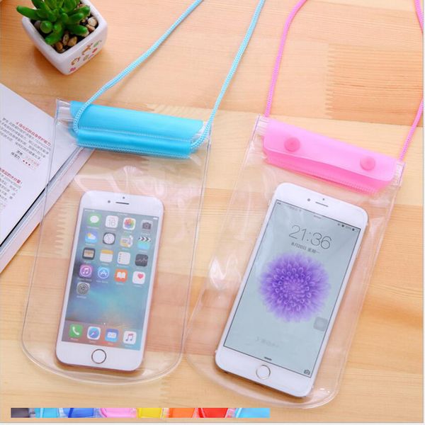 Grande camada dupla espessada transparente casos de telefone impermeável saco para iphone 12 mini 11 pro max samsung s21 huawei lg moto drifting mergulho natação caso