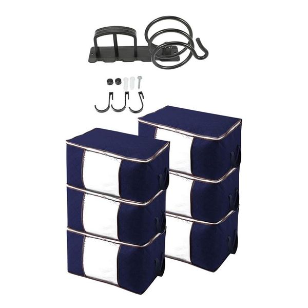 

clothing & wardrobe storage 6 pack extra large capacity bins with aluminum diy hair dryer rack wall mounted hairdryer straightener holder