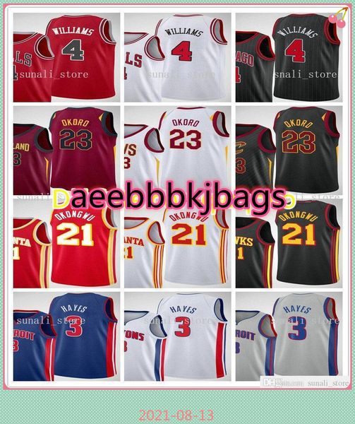 

basketball draft pick jerseys 4 patrick williams 23 isaac okoro onyeka okongwu 3 killian hayes with correct number you tell us, Black;red
