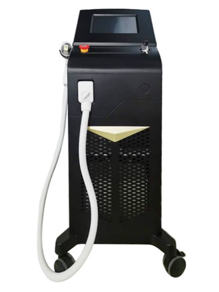 

high end laser diode 808nm hair removal machine with efficient cooling painless hair removal handle, Black