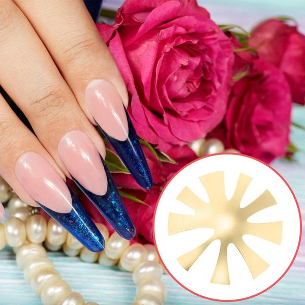 

nail art equipment v-shaped triangle cutter french manicure stainless steel plate edge trimmer tool nails #40, Silver