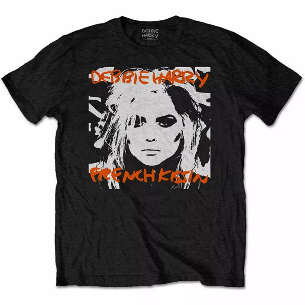 

blondie debbie harry french kissing official t-shirt men unisex, White;black