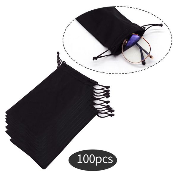 

300pcs soft cloth waterproof sunglasses bag microfiber dust storage jewelry packaging velvet drawstring pouch bags