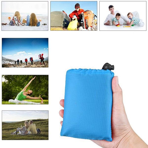 

outdoor pads 140*200cm folding 210t waterproof polyester beach pocket blanket picnic camping mat mini moistureproof soft mats