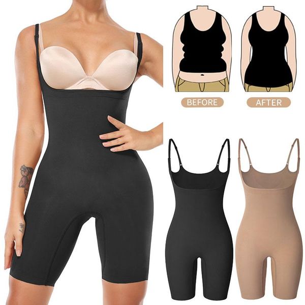 

women full body shapers seamless bodysuit shapewear tummy slimming sheath abdomen reducing corset bulifter booty enhancer women's, Black;white