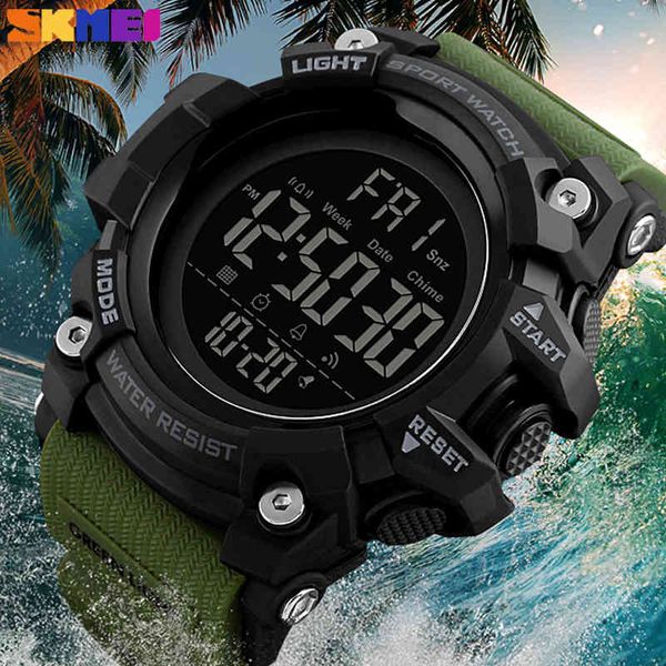 

skmei new fashion outdoor sport watches waterproof digital chronograph wristwatches casual clock military men relogio masculino x0524, Slivery;brown