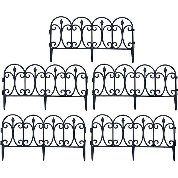 

pack decorative garden fence rustproof iron landscape wire folding fencing edge patio flower bed animal barrier fencing, trellis & gates