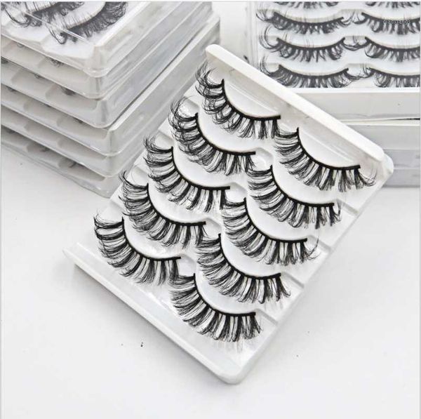 

eyelahes wholesale 5pairs 3d natural multi layer long eye lashes hand made fake eyelashes reusable for dropship false1