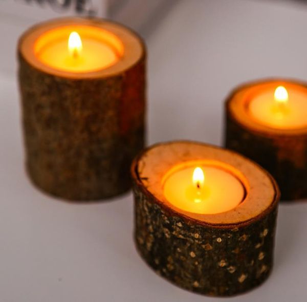 

candle holders wooden candlestick holder table decoration succulent plant flowerpot rustic wedding holiday sn1435