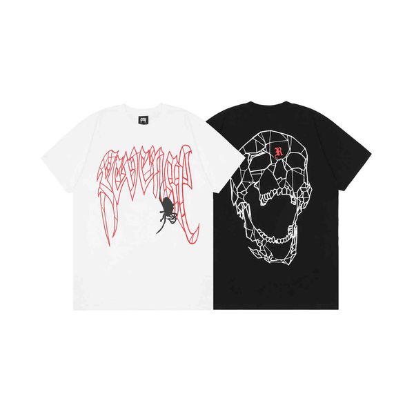 

mens designer t shirts halloween spider revenge bones tee keel skull short sleeve t-shirt high street casual, White;black