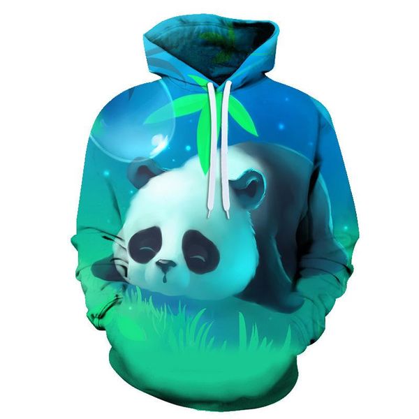

men's hoodies & sweatshirts 3d all over printed panda casual fashion street jacket pullover spring sportswear funny oversized hoodie, Black
